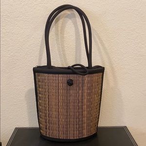 Baskets of Cambodia Straw Purse with Rayon Borders